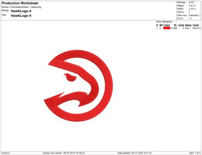 Atlanta Hawks embroidery design