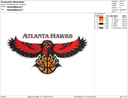 Atlanta Hawks embroidery design