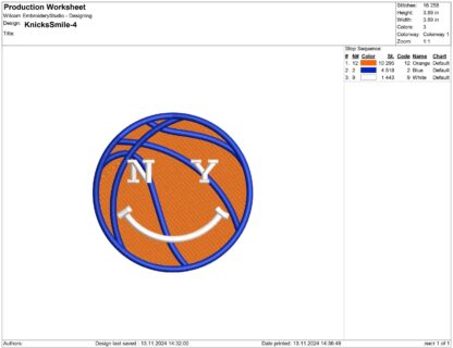 New York Knicks embroidery design