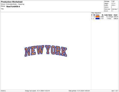 New York Knicks embroidery design