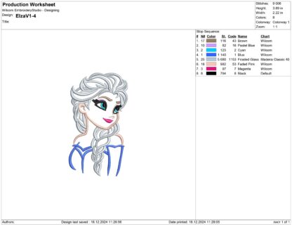 Frozen Princess Elsa Embroidery design files - Image 2