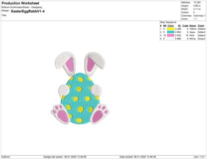 Bunny Easter egg Embroidery design