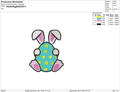 Bunny Easter egg Embroidery design