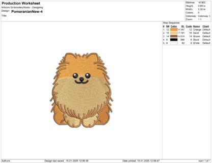 Pomeranian Embroidery design