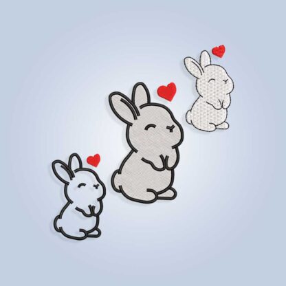 Bunny in love Embroidery design