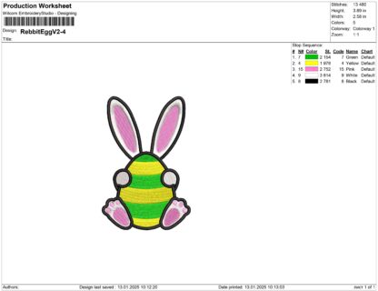 Bunny ears Easter egg Embroidery design files - Image 2