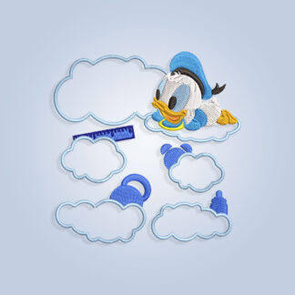 Boy Duck Baby Birth Announcement Embroidery design files