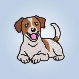 Lying Dog, Jack Russell Embroidery design files