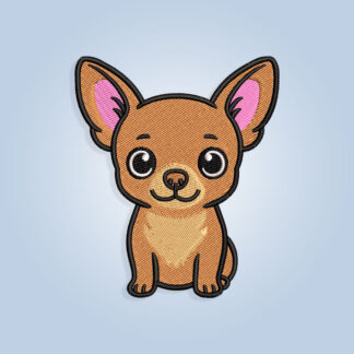 Sitting dog Chihuahua embroidery design files