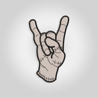 Rock hand, Thing Addams embroidery design