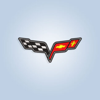 Corvette logo Embroidery design files