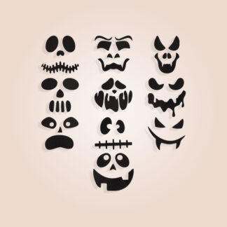 10 Pumpkin faces, bundle of Halloween Embroidery design