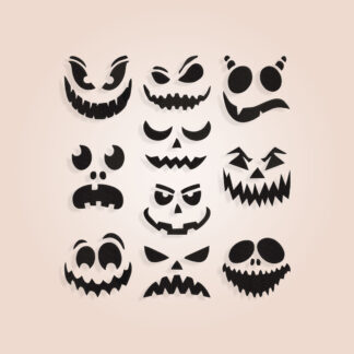 10 Halloween pumpkin faces Embroidery design