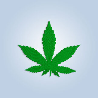 Simple cannabis leaf embroidery design