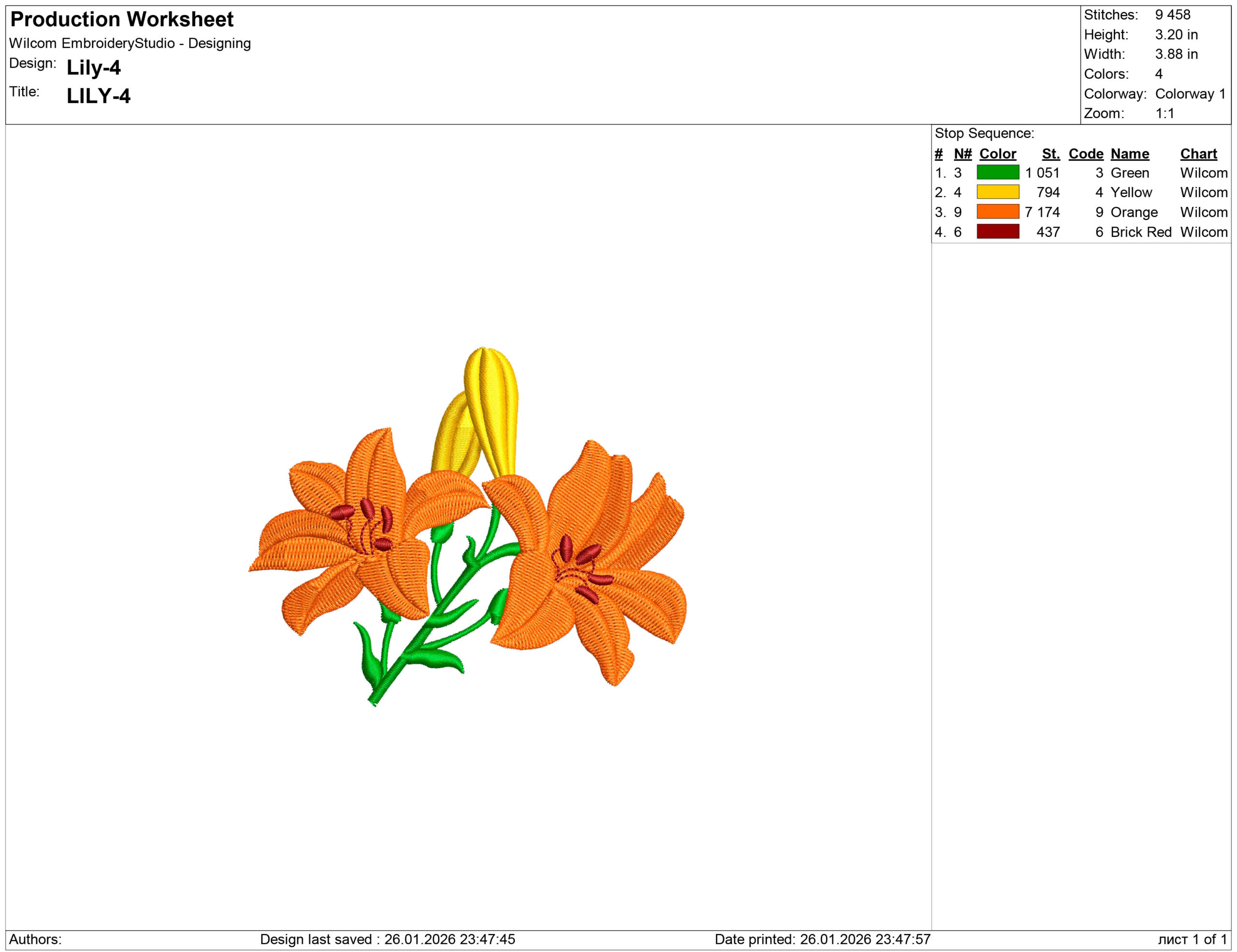 Tiger lily Embroidery design files - Image 2
