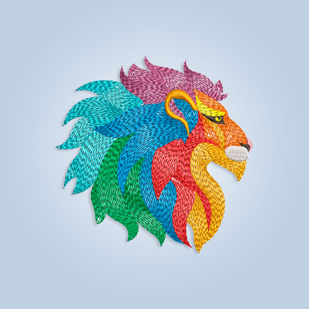 Rainbow Lion Embroidery design files