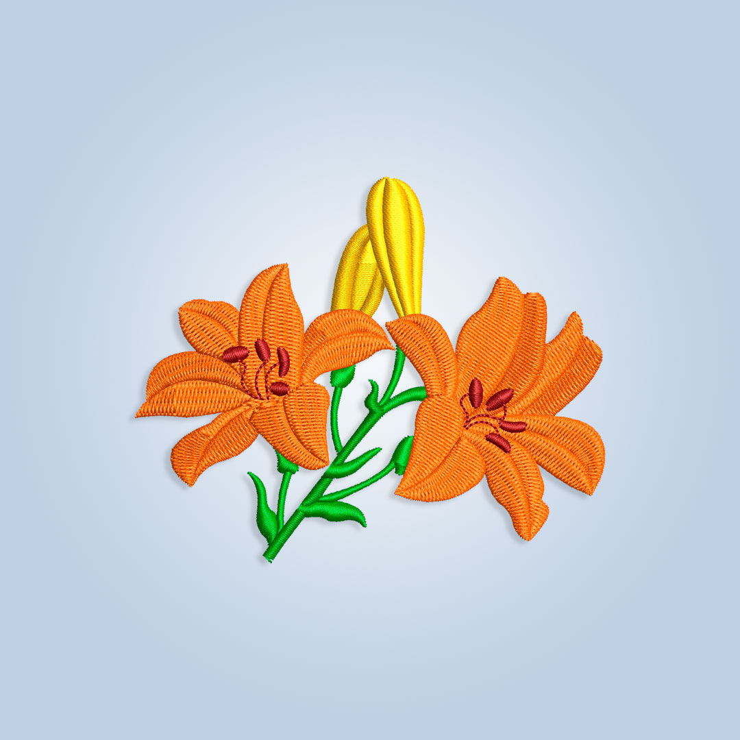 Tiger lily Embroidery design