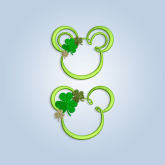 Mickey Mouse Silhouette with Clover embroidery design files