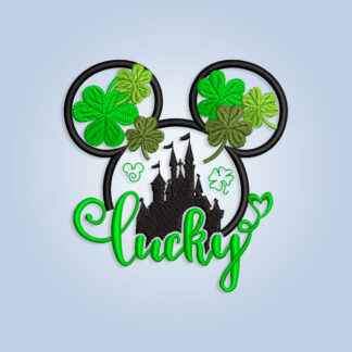 Mickey Mouse Lucky Clover embroidery design files