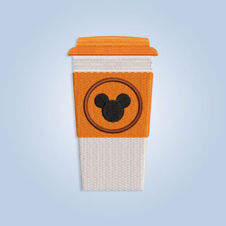Mickey coffee Embroidery design files