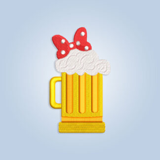 Minnie Beer Mug Embroidery design files