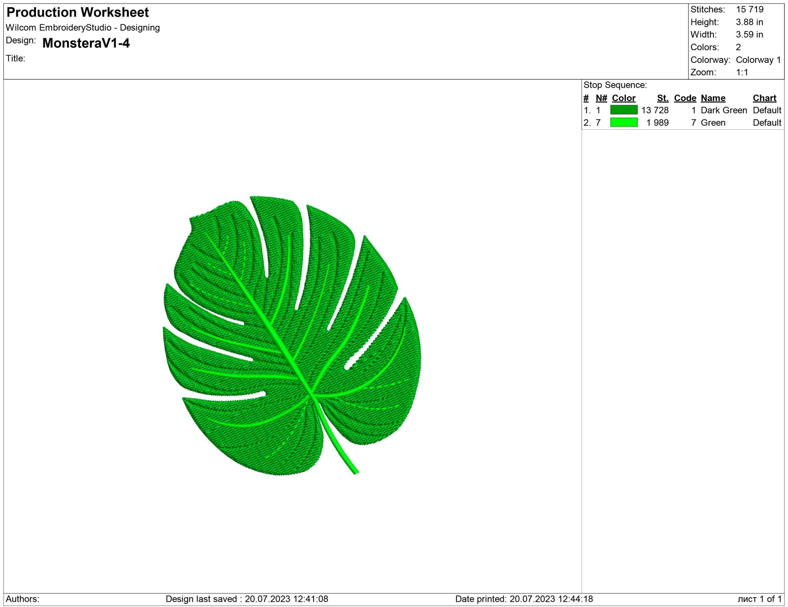 Monstera Embroidery design files - Image 2