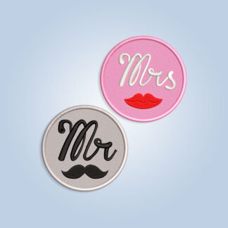 Mr and Mrs Badges Embroidery design