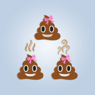 Poop emoji Embroidery design
