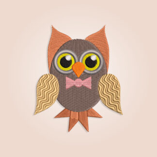 Owl in a Bow Tie Embroidery design