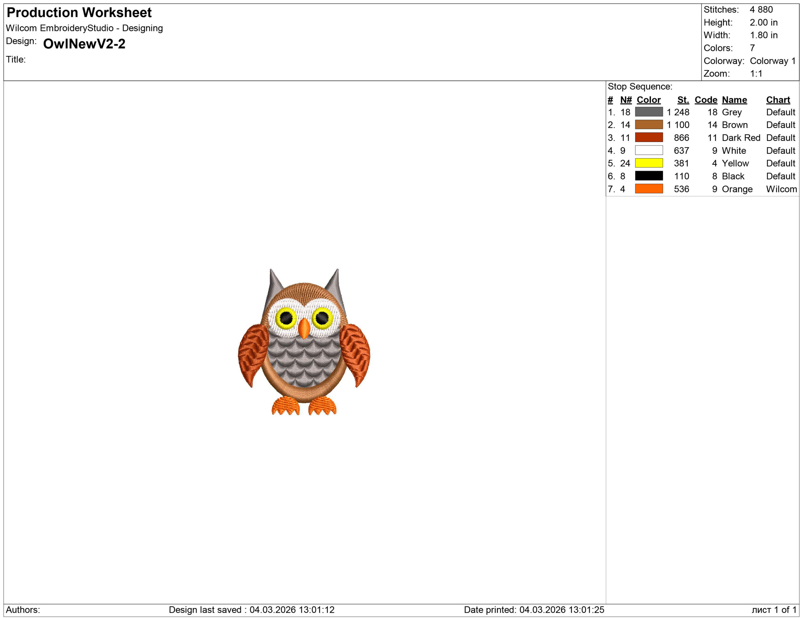 Owls embroidery design