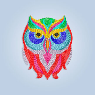 Rainbow Owl Embroidery design files