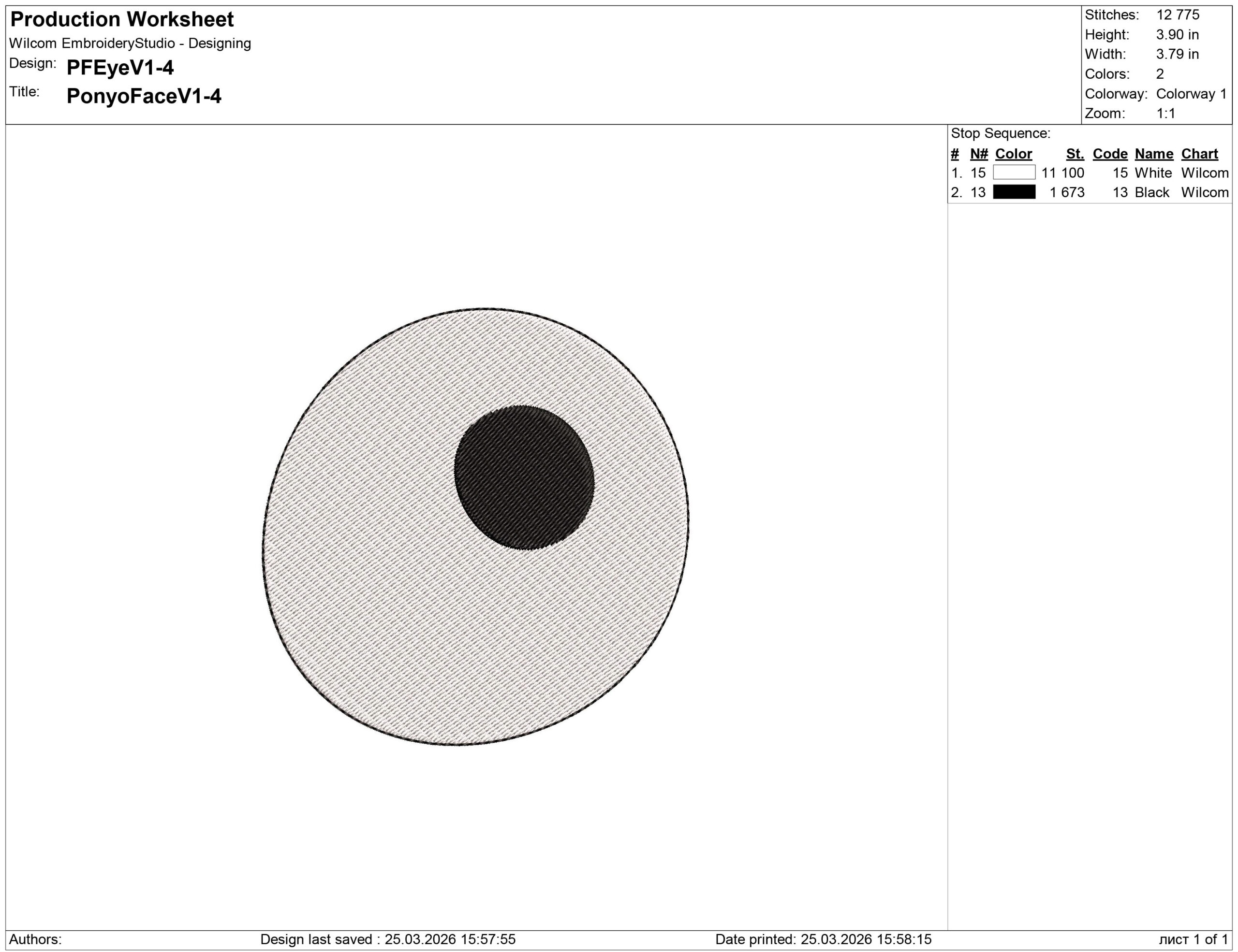 Ponyo face Embroidery design