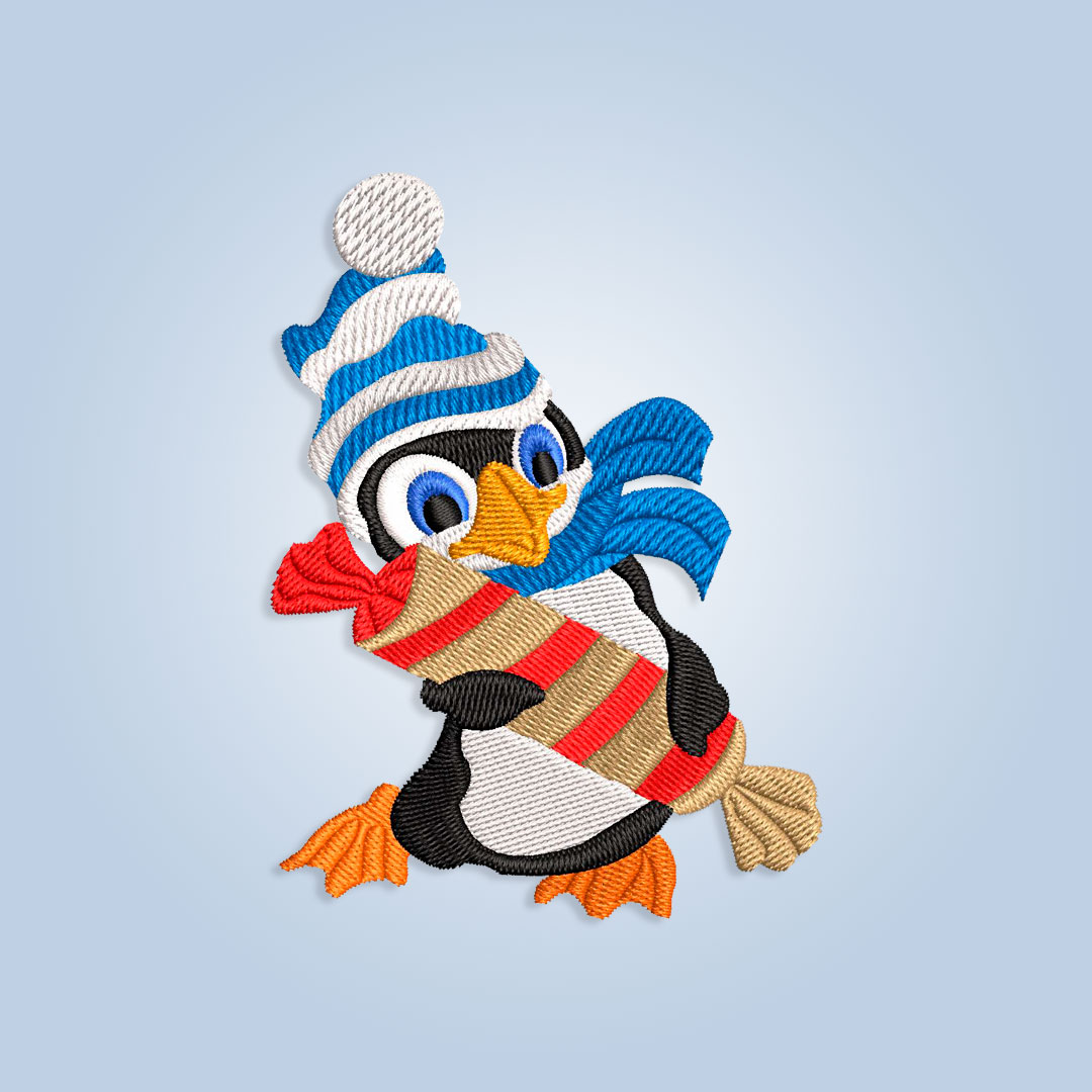 Christmas Penguin Embroidery design
