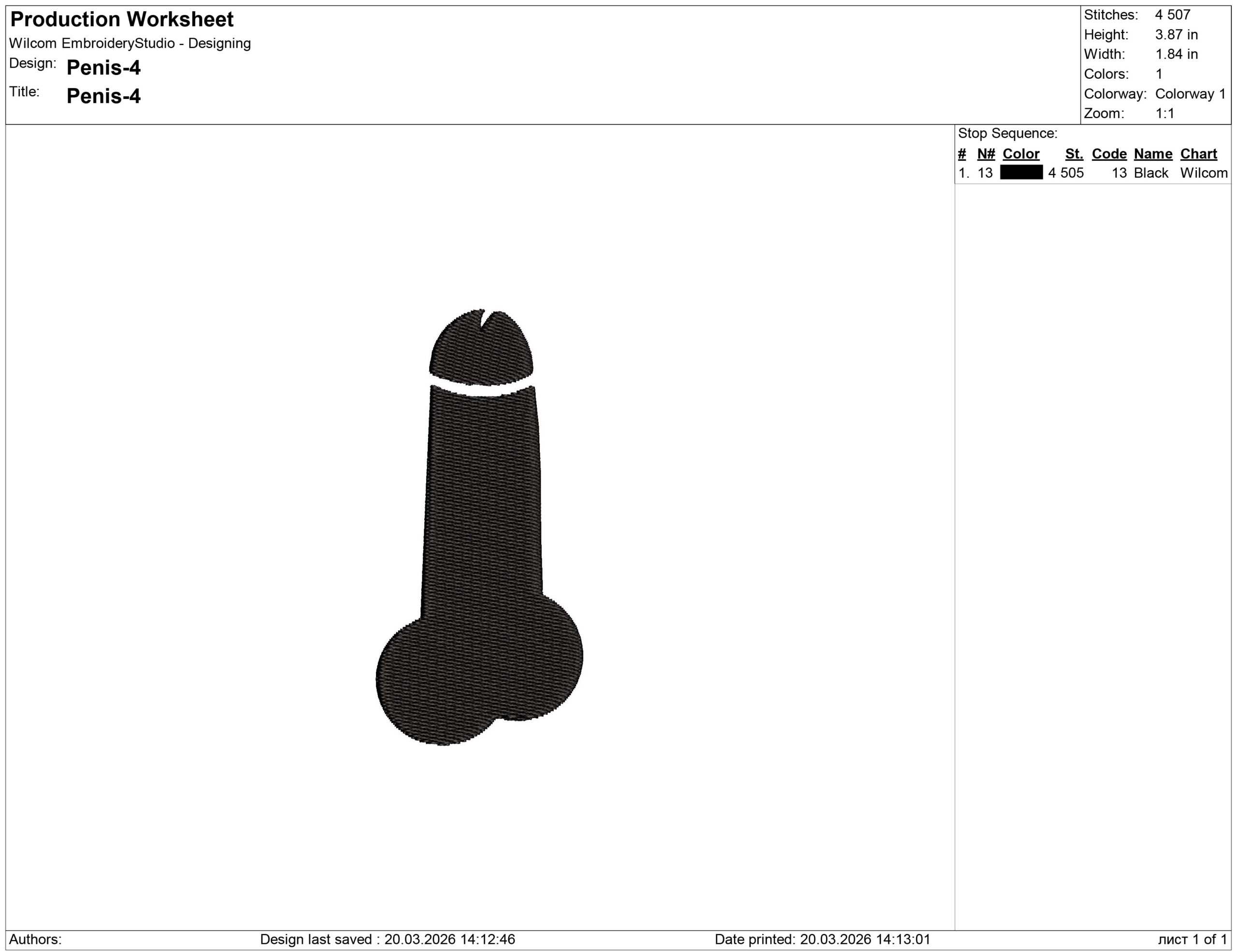 Doodle Penis Embroidery design files - Image 2