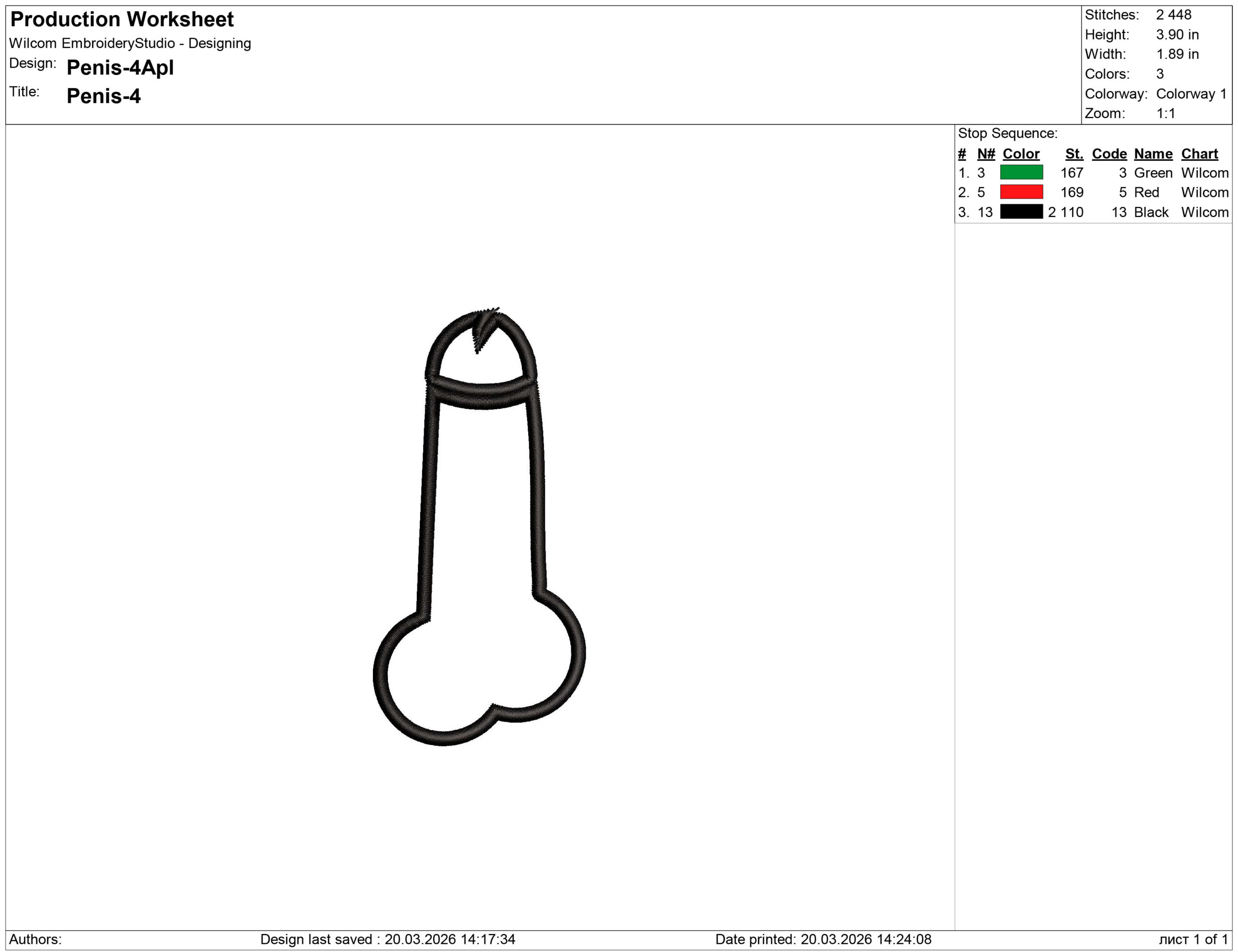 Penis Applique Embroidery design