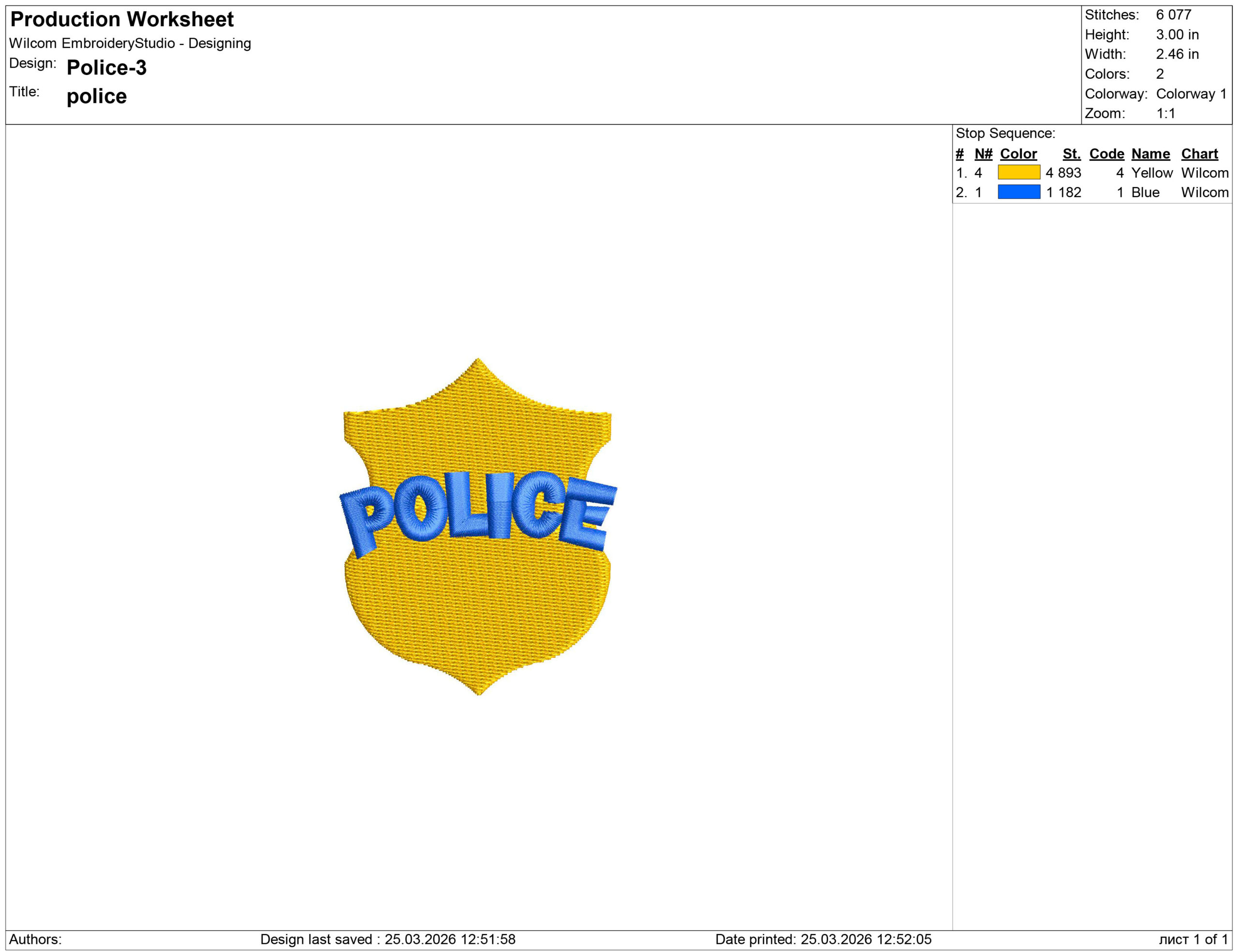 Police Badge Embroidery design files - Image 2