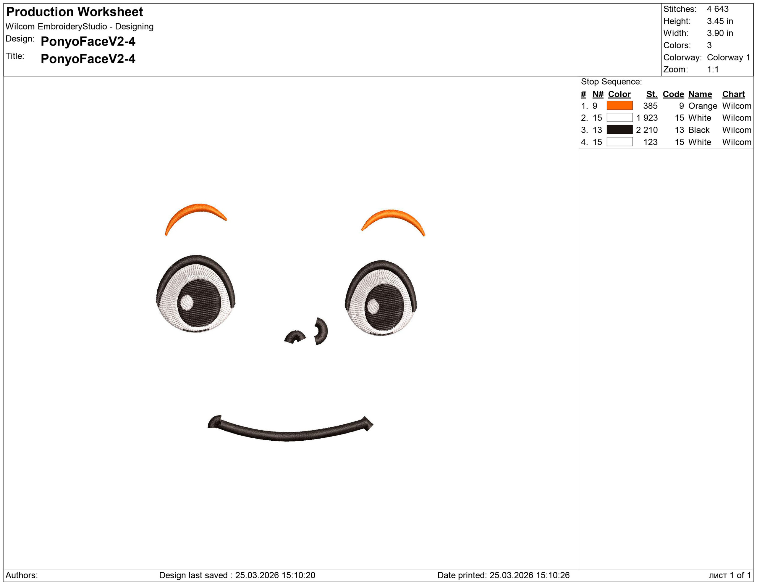 Ponyo face Embroidery design files - Image 2