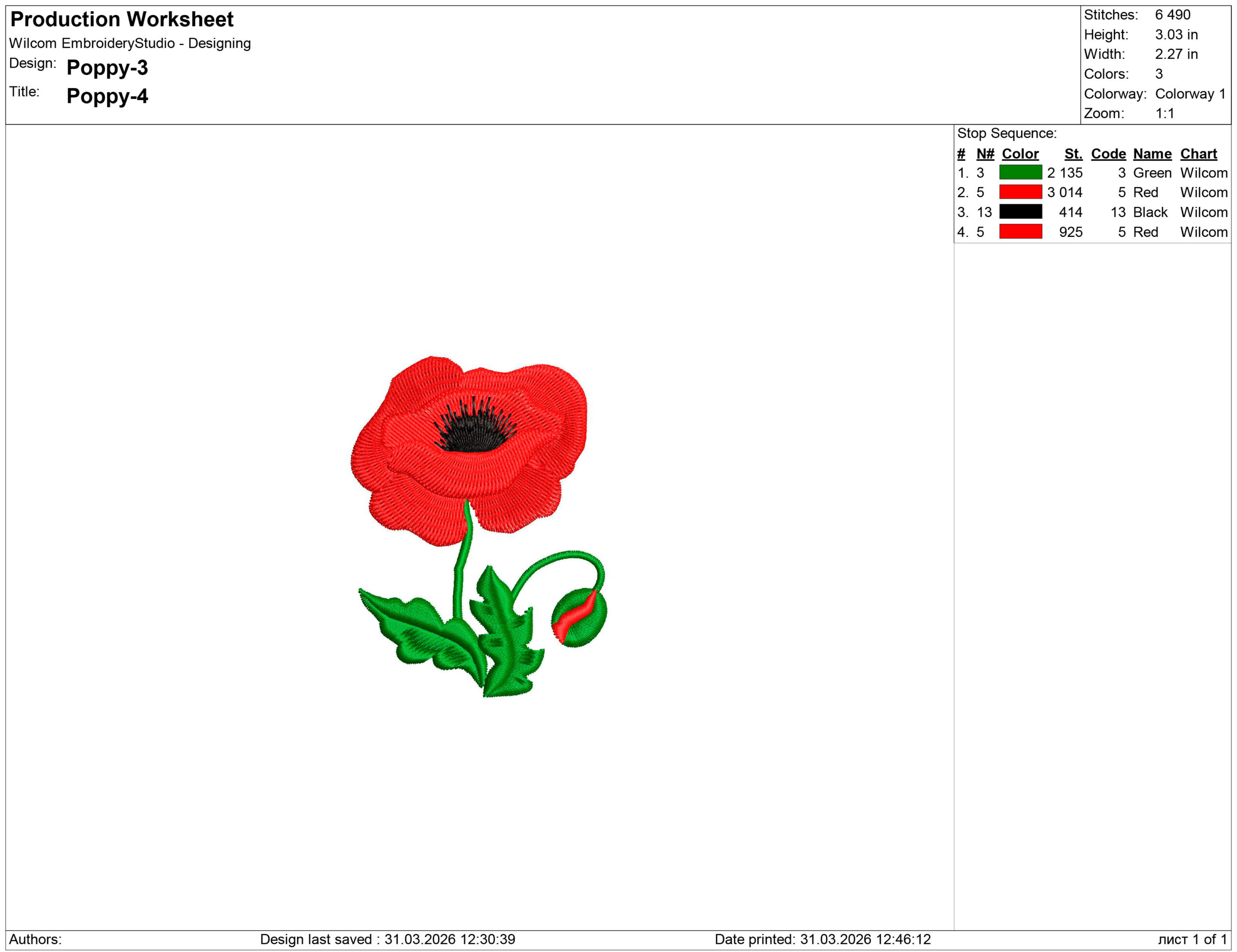 Poppy Embroidery design files - Image 2