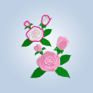 Pink Triple Rose Embroidery design