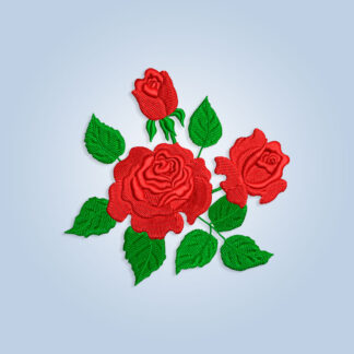 Red Triple Rose Embroidery design