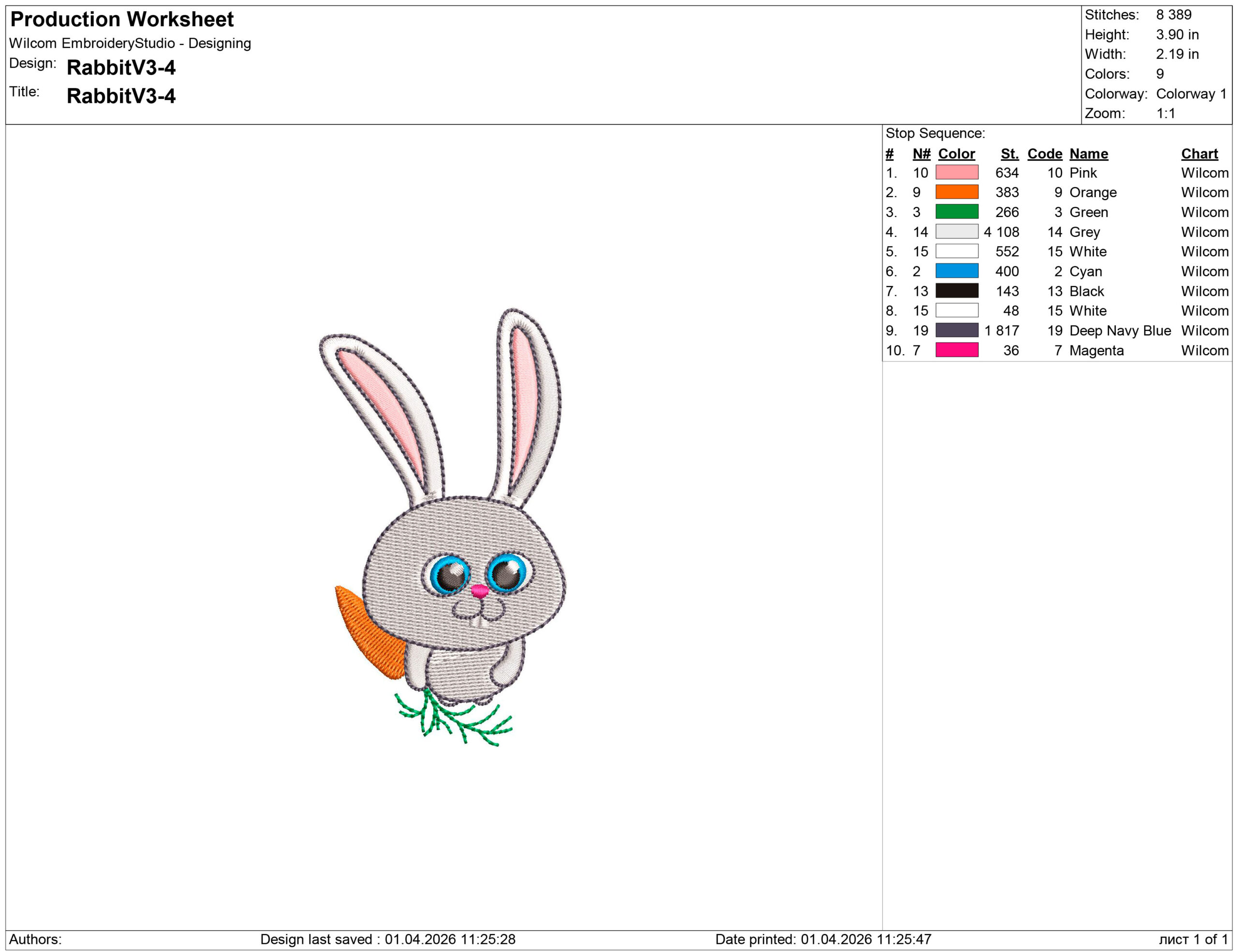 Bunny with Carrot Embroidery design files - Image 2
