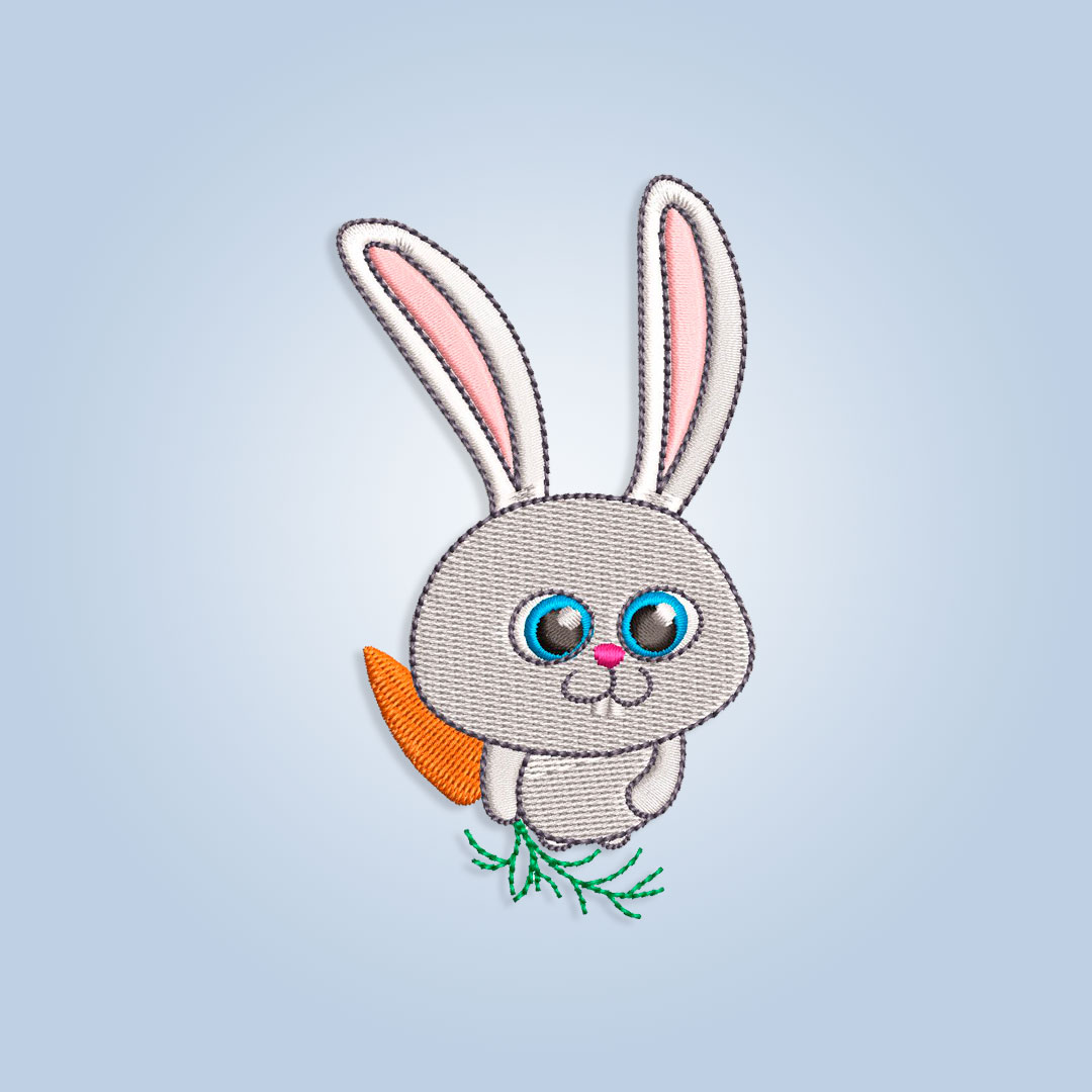 Bunny with Carrot Embroidery design