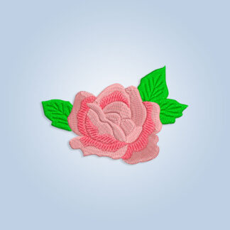 Three Leaves Rose Flower Embroidery design