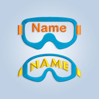 Diving mask Name frame Embroidery design