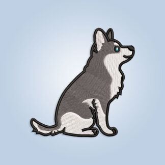Siberian Husky embroidery design