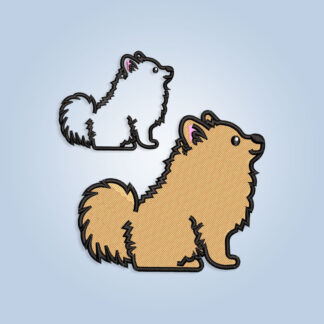 Pomeranian dog embroidery design