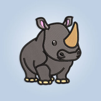 Rhino embroidery design