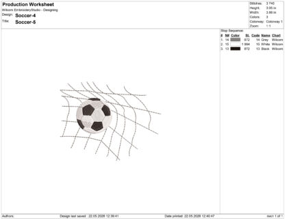 Soccer embroidery design files for machine embroidery