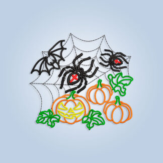Spiders and Pumpkins Embroidery design