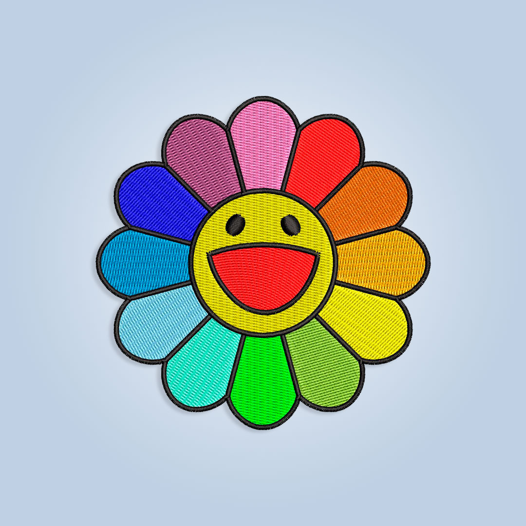 Rainbow Flower Embroidery design files